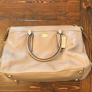 Coach Outlet Beige Leather Satchel